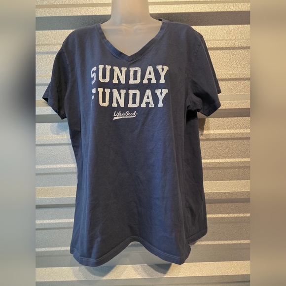Life Is Good Tops - Life Is Good Navy Sunday Funday Tee